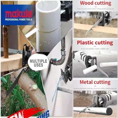 Malfah Enterprises Reciprocating Corded Electric Saber Saw Red & Black 2600 RPM 240 V 24.38 cm ABS for Woodworking Cutting, RS122 MFN