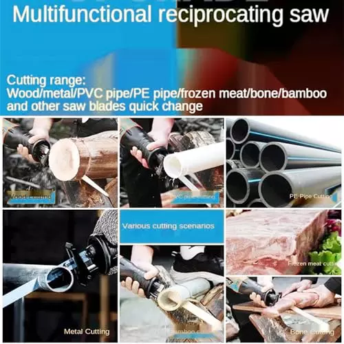 Malfah Enterprises Reciprocating Corded Electric Saber Saw Red & Black 2600 RPM 240 V 24.38 cm ABS for Woodworking Cutting, RS122 MFN