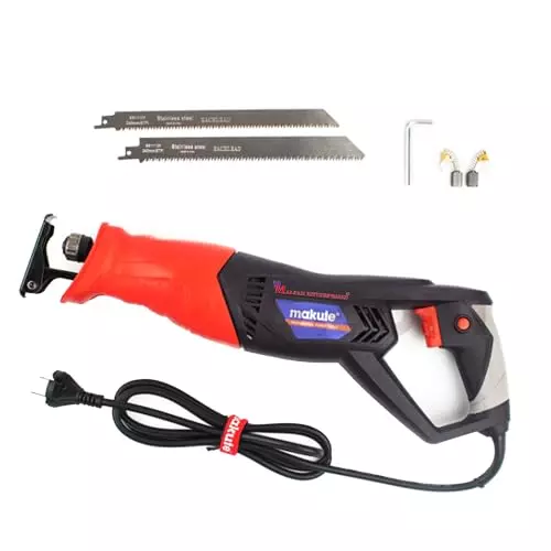 Malfah Enterprises Reciprocating Corded Electric Saber Saw Red & Black 2600 RPM 240 V 24.38 cm ABS for Woodworking Cutting, RS122 MFN