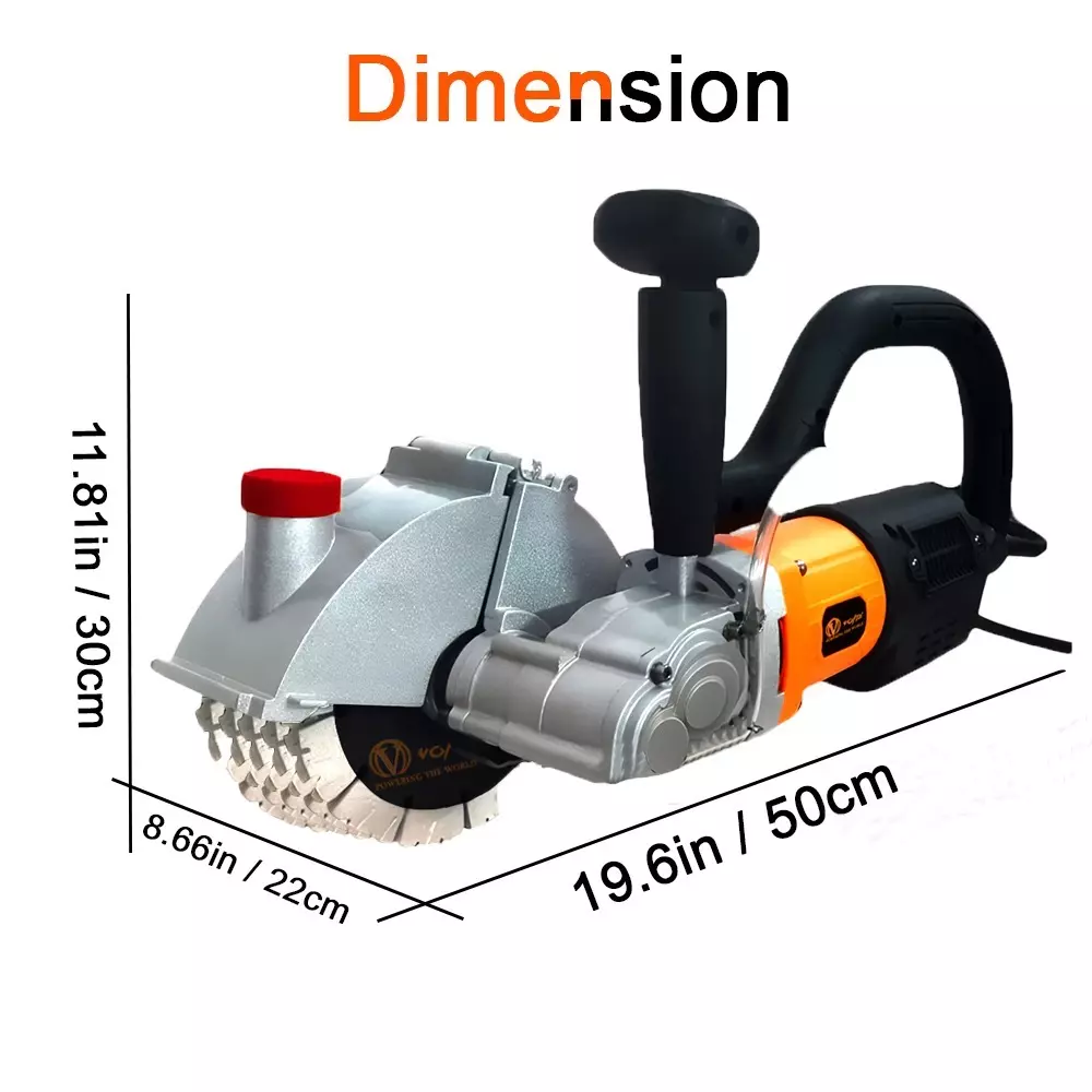 Voltz Wall Chaser Machine with 156 mm Blade Size and 50 mm Cutting Depth, BWC-156 (With Cutting Blade)