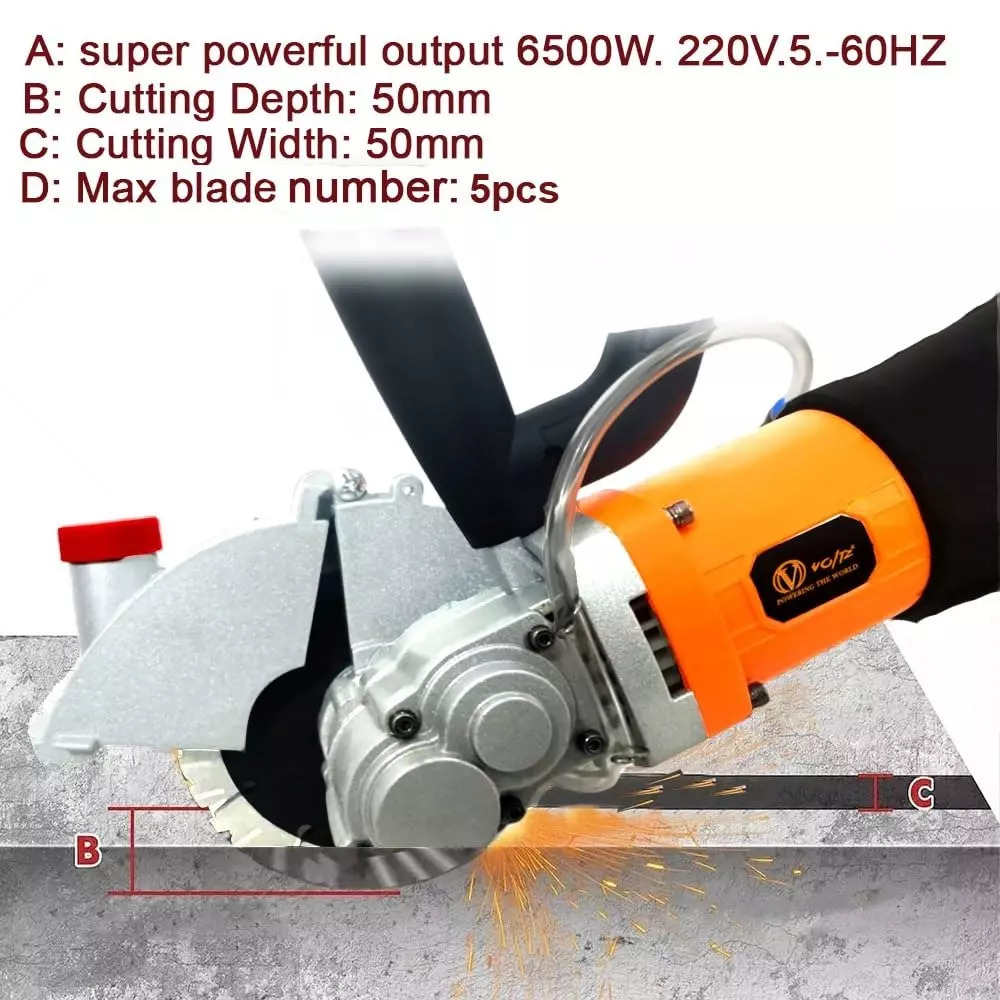 Voltz Wall Chaser Machine with 156 mm Blade Size and 50 mm Cutting Depth, BWC-156 (With Cutting Blade)