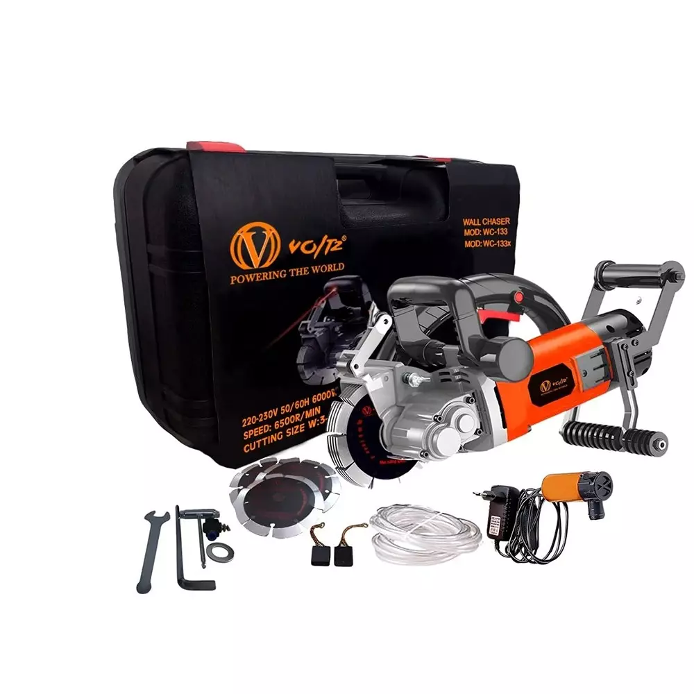 Voltz Electric Wall Chaser Machine 133 mm Blade Diameter and 6000 W Motor Power, WC-133X (With Cutting Blade & Other Accessories)