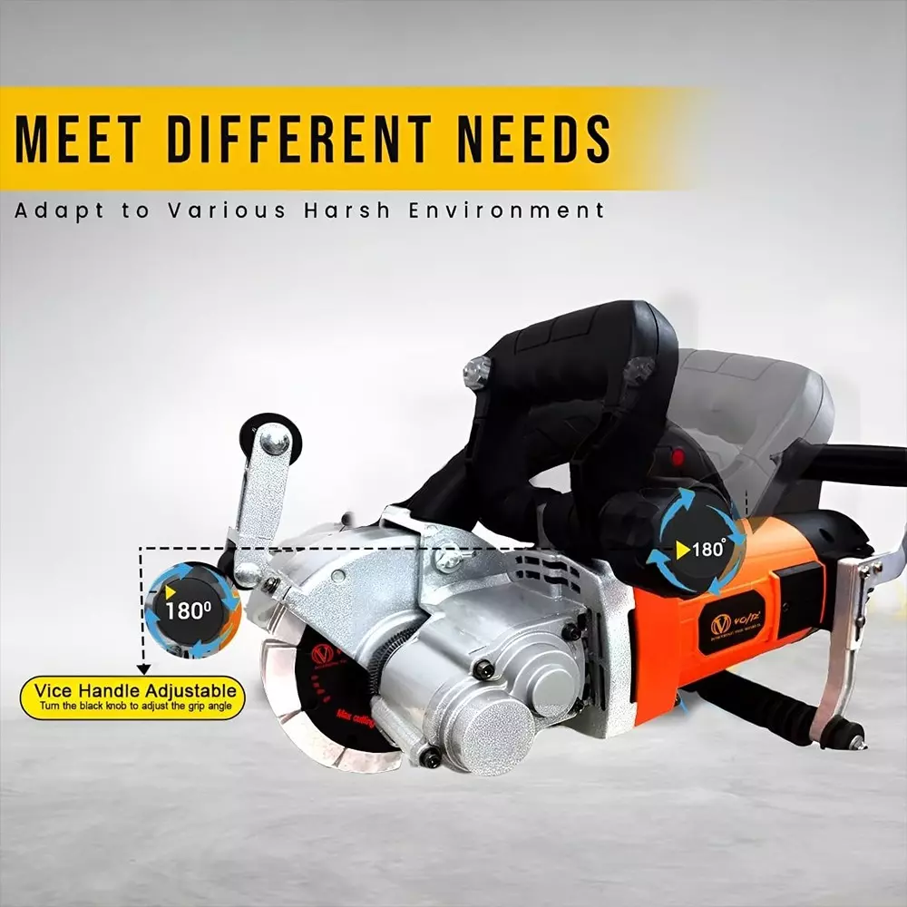 Voltz Electric Wall Chaser Machine 133 mm Blade Diameter and 6000 W Motor Power, WC-133X (With Cutting Blade & Other Accessories)