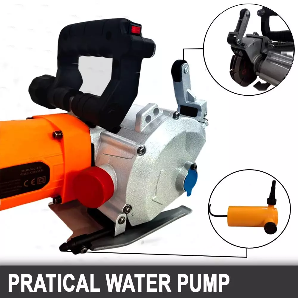 Voltz Electric Wall Chaser Machine with Laser Guide, 133 mm Blade Diameter and 6000 W Motor Power, WC-133 (With Cutting Blade & Other Accessories)