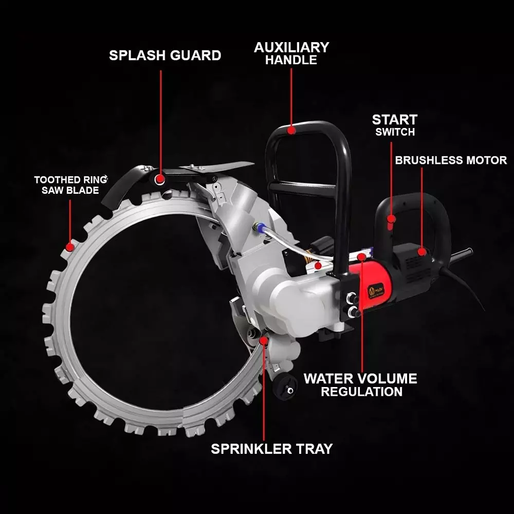 Voltz Electric Wall Chaser with Water Line, 8500 W Power Rating and 16 inch (410 mm) Blade Diameter, VZ-BL-410 (With Blade & Other Accessories)