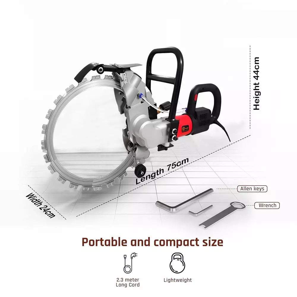 Voltz Electric Wall Chaser with Water Line, 8500 W Power Rating and 16 inch (410 mm) Blade Diameter, VZ-BL-410 (With Blade & Other Accessories)