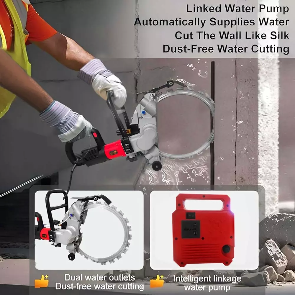 Voltz Electric Wall Chaser with Water Line, 8500 W Power Rating and 16 inch (410 mm) Blade Diameter, VZ-BL-410 (With Blade & Other Accessories)