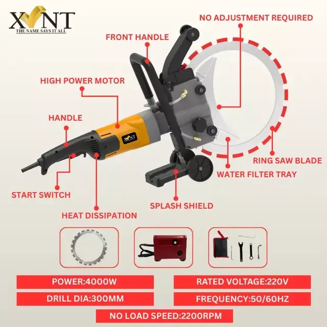 xlnt-300-mm-blade-size-wall-cutting-saw-2200-rpm-no-load-speed-and-4000-w-power-rating-xtwcsk408-with-blade