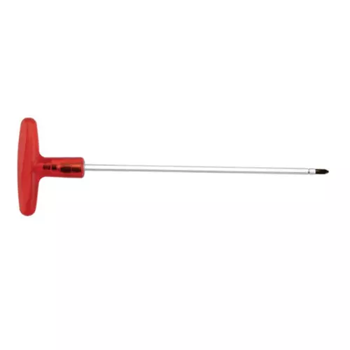 ADRAL 2 IN 1 Screw Driver HD T- Type Handle 150 mm Steel & Plastic Red & Silver for Industrial Use, SD T6150