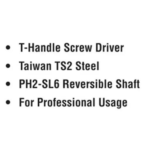 ADRAL 2 IN 1 Screw Driver HD T- Type Handle 150 mm Steel & Plastic Red & Silver for Industrial Use, SD T6150