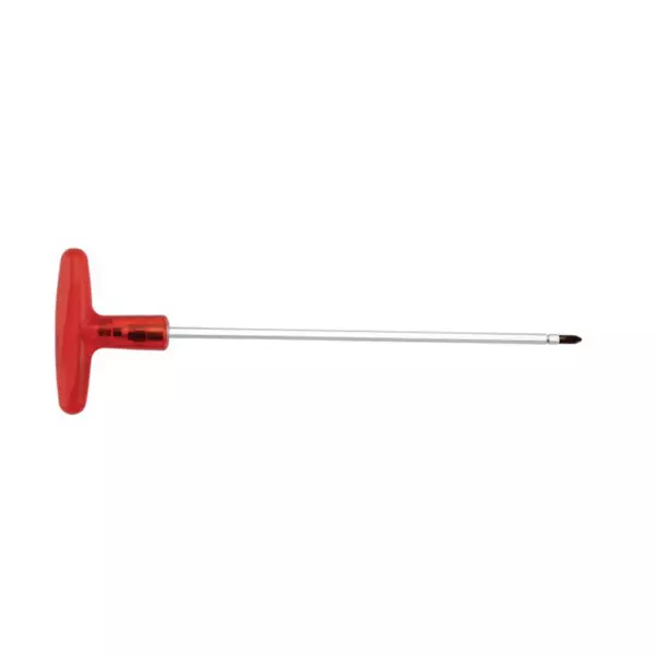 ADRAL 2 IN 1 Screw Driver HD T- Type Handle 250 mm Steel & Plastic Red & Silver for Industrial Use, SD T6250