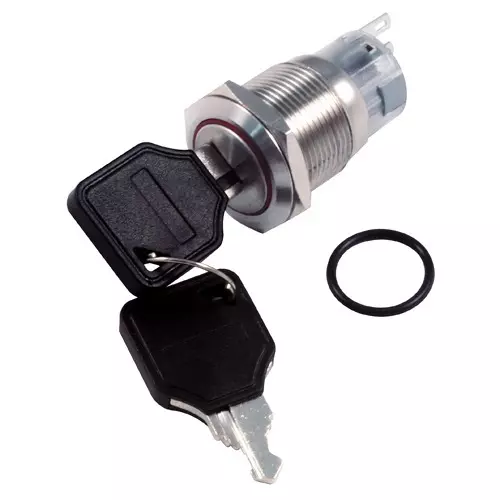 RS PRO Key Switch SPDT 5 Amp Solder IP40 Silver Plated 36.5 mm, 2821233