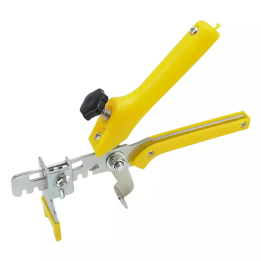 SUNELITE Tiles Leveling Floor Plier Needle Nose Cast Iron Hand Grip Yellow 23.5 cm (Plier) Length