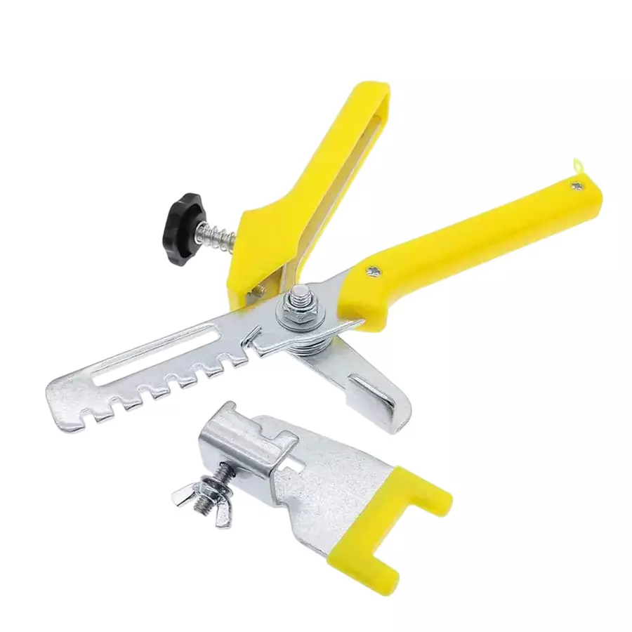SUNELITE Tiles Leveling Floor Plier Needle Nose Cast Iron Hand Grip Yellow 23.5 cm (Plier) Length