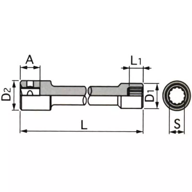 TONE Head Bolt Socket 19 mm, 6AD-14X