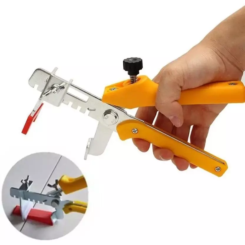 Fairmate Tile Leveling Plier Stainless Steel & Plastic 20 cm Length Yellow & Silver 50 mm Thickness Hand Grip for Home & Professional Use