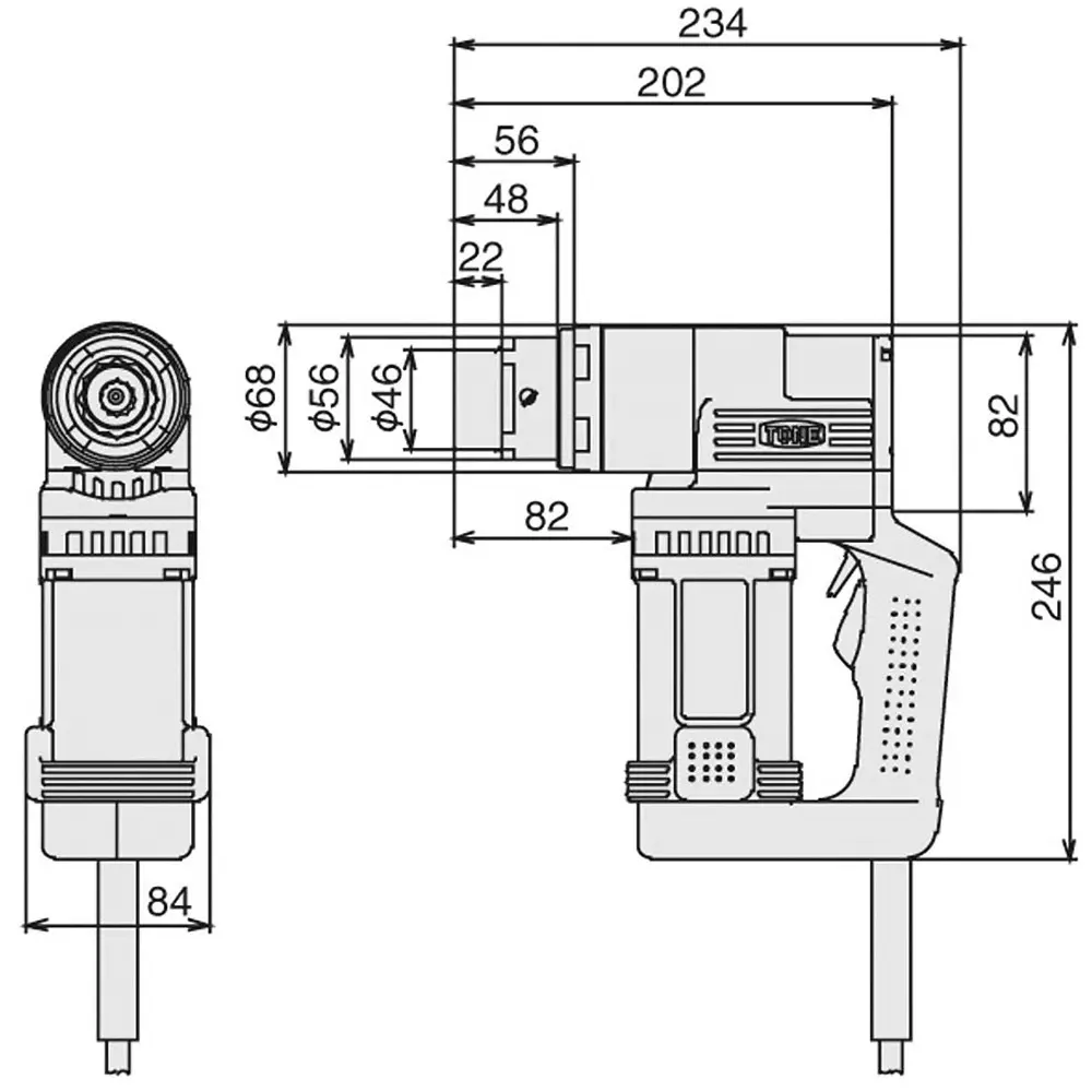 TONE Shear Wrench 1550 W 16 Amp 600 Nm Tighter Torque, GM201AT