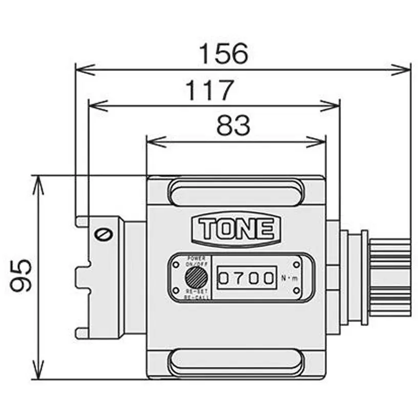 TONE Digitorque / Electric Tire Wrench 350 to 750 Torque Measurement Range 2 Minimum Display, DT7TWT