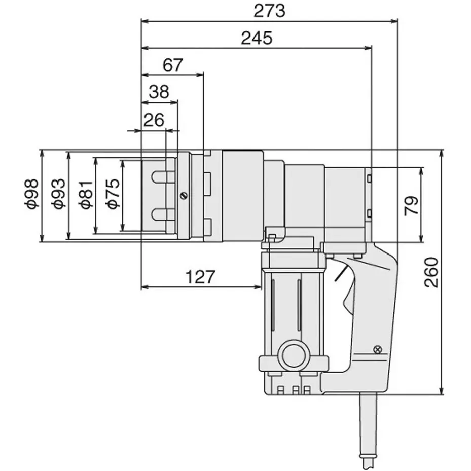 TONE Shear Wrench 1100 W 7 Amp with 2059 Nm Tightening Torque, V302T