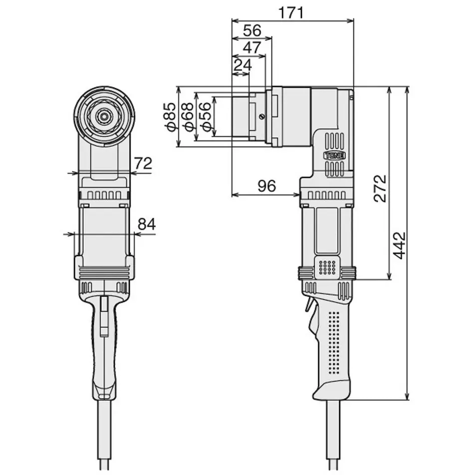 TONE Shear Wrench 1500 W 8 Amp with 1250 Nm Tightening Torque, GHC242T