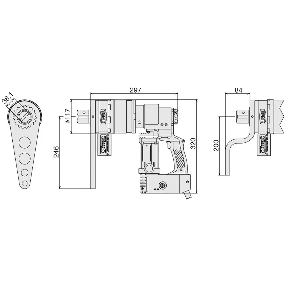 TONE Electric Power Digital Torque 1350 W 7 Amp, PDX502A