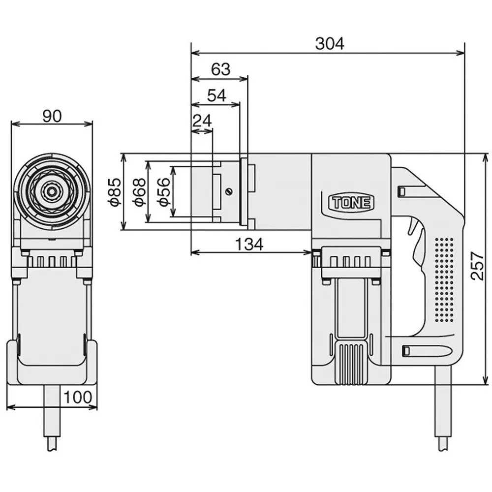 TONE M24 Shear Wrench Double Insulation Structure 2000 W 22 Amp, GH241AT