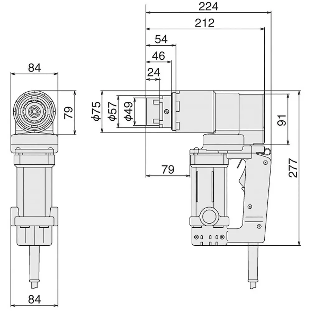 TONE M22 Grip Rotary Shear Wrench 1100 W 13.5 Amp, M221HRT