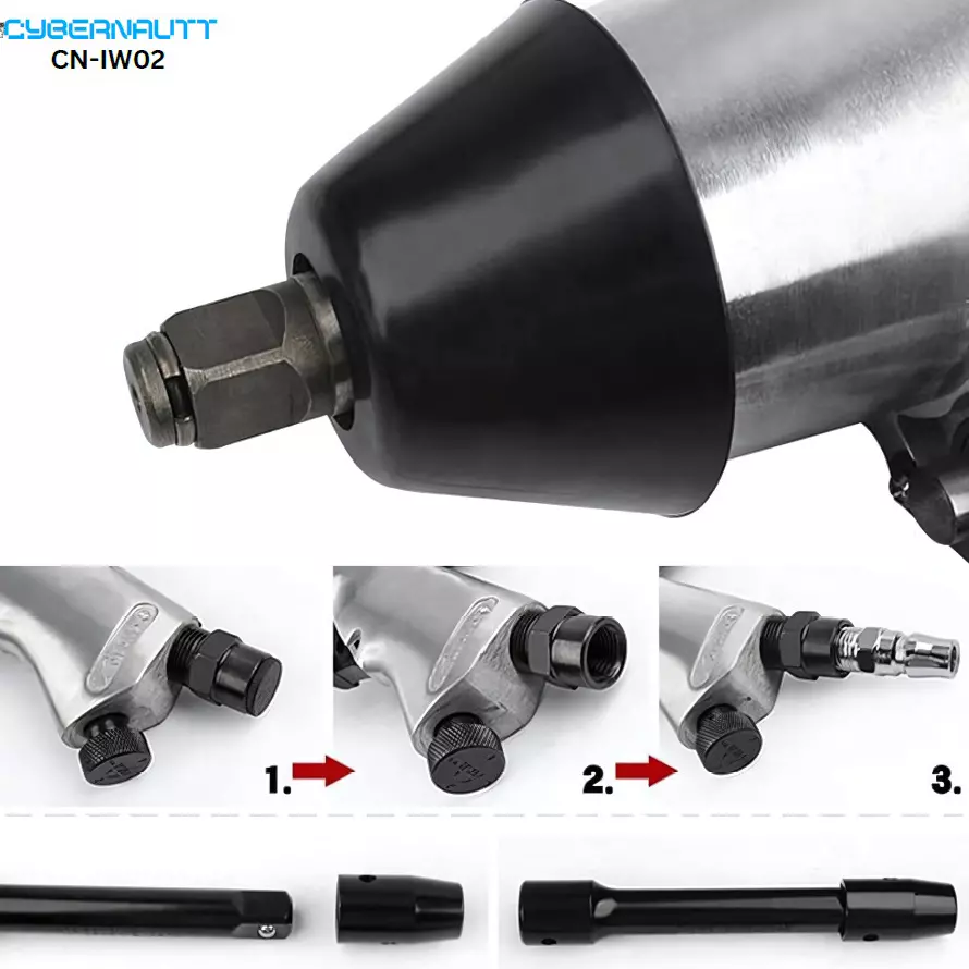Cybernautt Corded Impact Wrench 0-7000 r/min Speed 12.7 mm (1/2 inch) Air Inlet 330 Nm Maximum Torque, CN-IW02