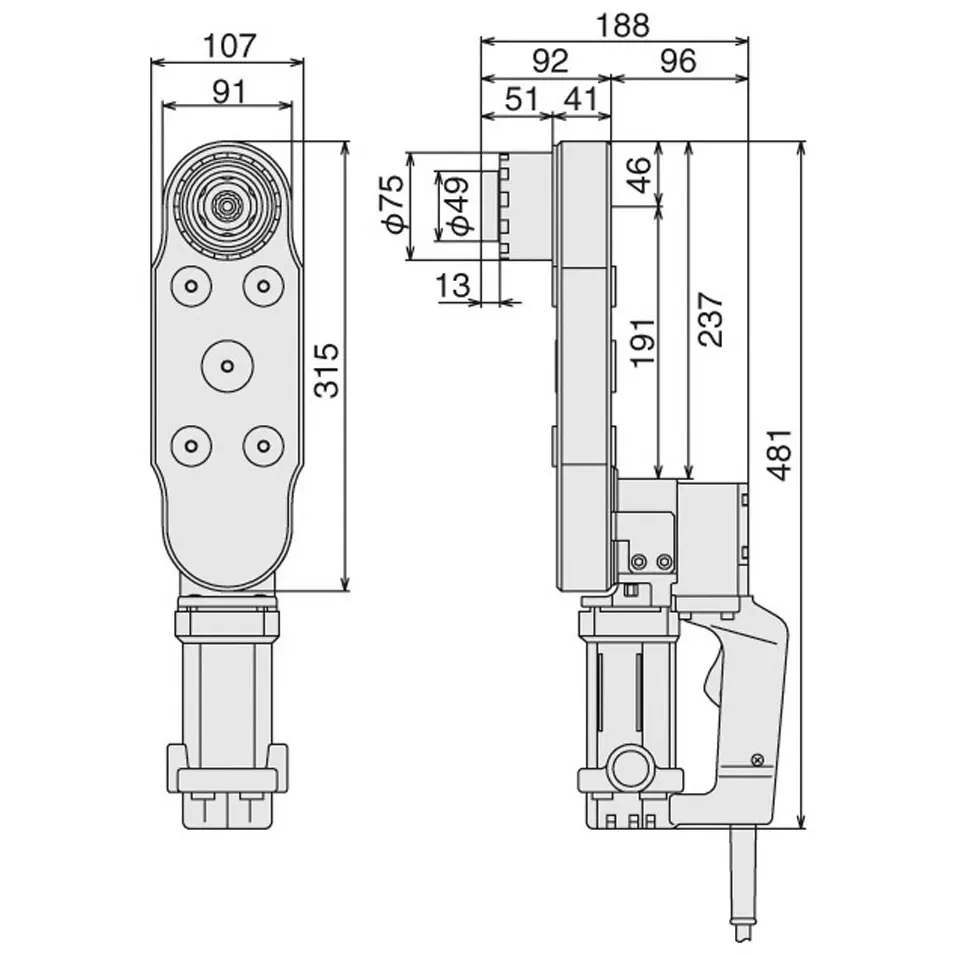 TONE Shear Wrench 1100 W 6.5 Amp with 735 Nm Tightening Torque, USS222T