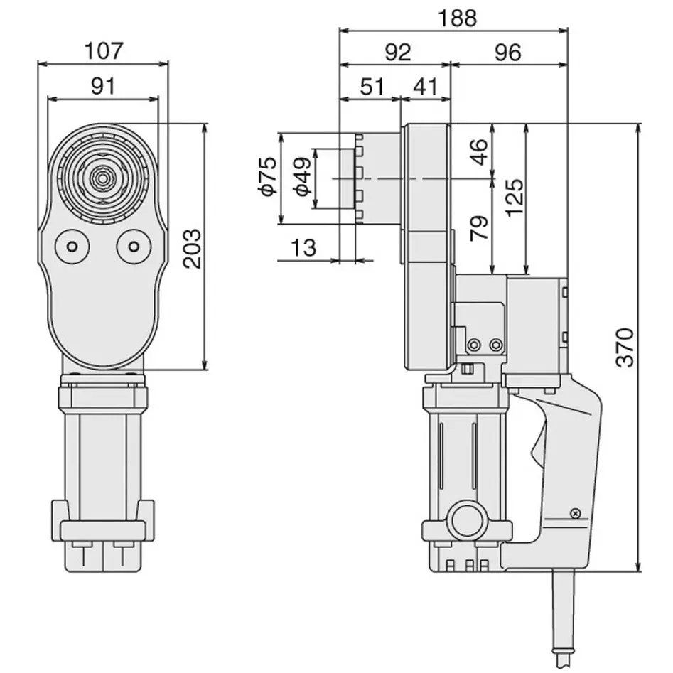 TONE Shear Wrench 1100 W 6.5 Amp with 735 Nm Tightening Torque, US222T