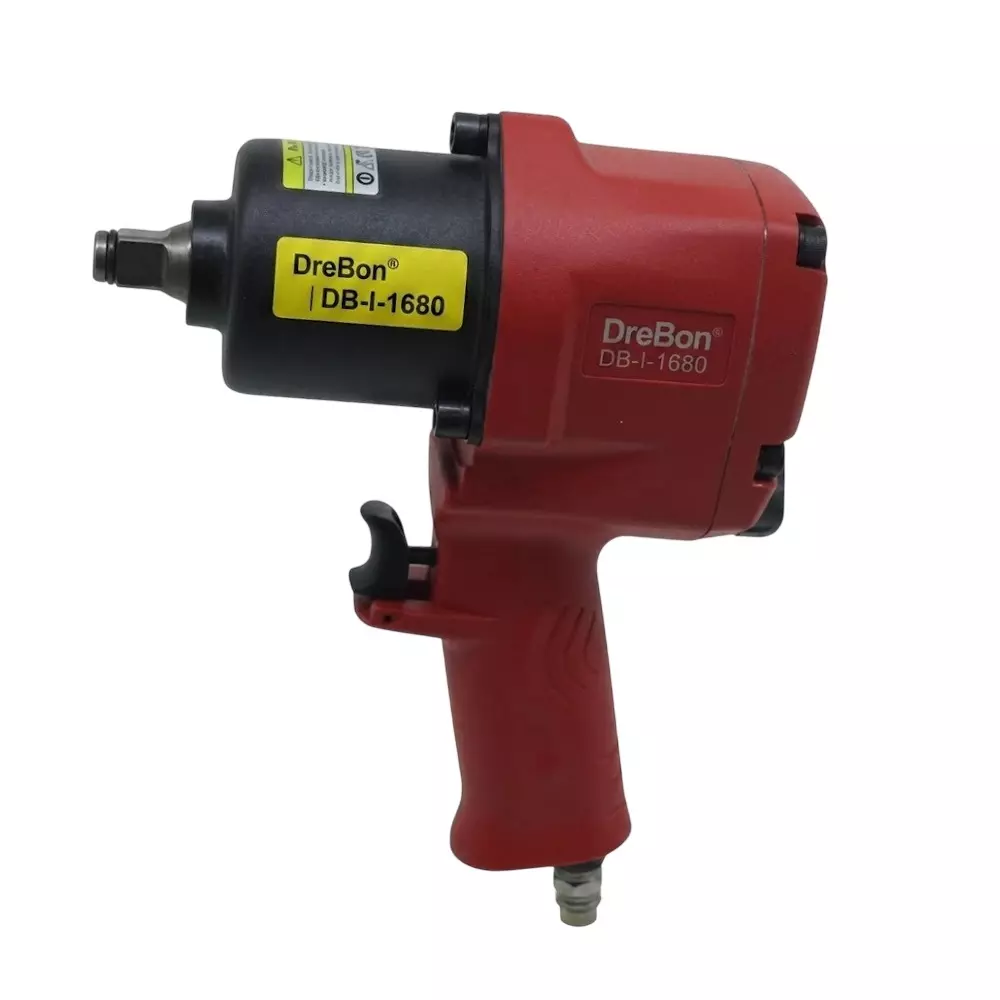 DreBon Impact Wrench with Rear Exhaust 1/2 Inch (12.7 mm) Square Drive Size Red & Black 8500 rpm Speed, DB-I-1680