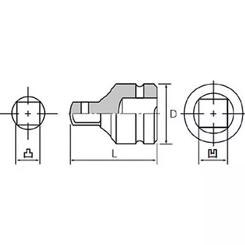 Ktc Impact Wrench Adapter 12.7 mm Female to 9.5 mm Male Sq. Drive, BAP43