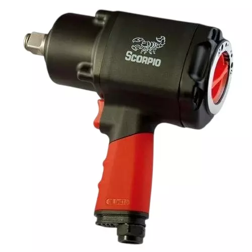 Scorpio Industrial Exhaust Impact Wrench 1/2 inch (12.7 mm) Drive Size 10000 RPM No Load Speed, YU-1281P