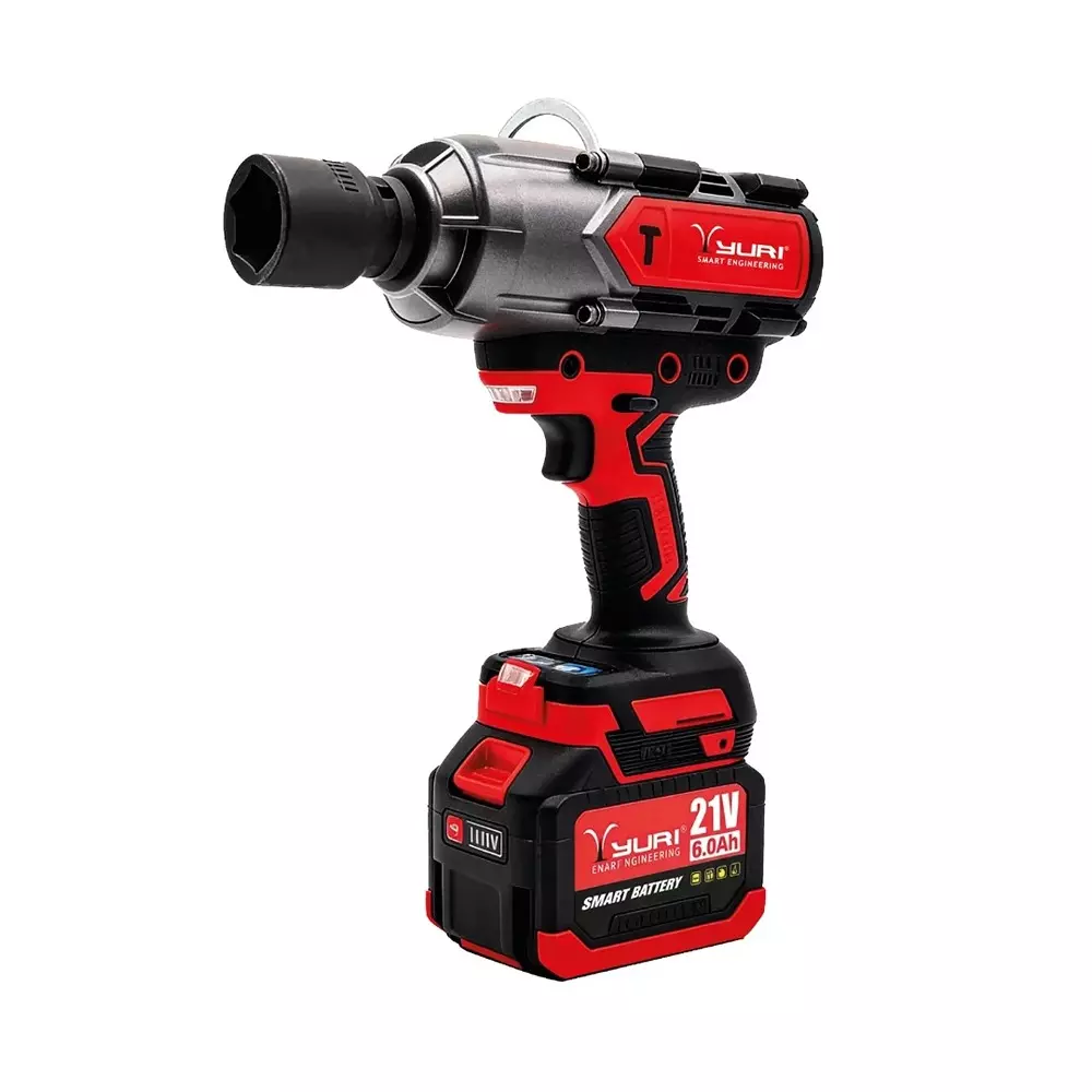 YURI Cordless Impact Wrench 1650 W Power 25 mm 2300 Nm Maximum Torque, YR-957 (Without Battery & Charger)