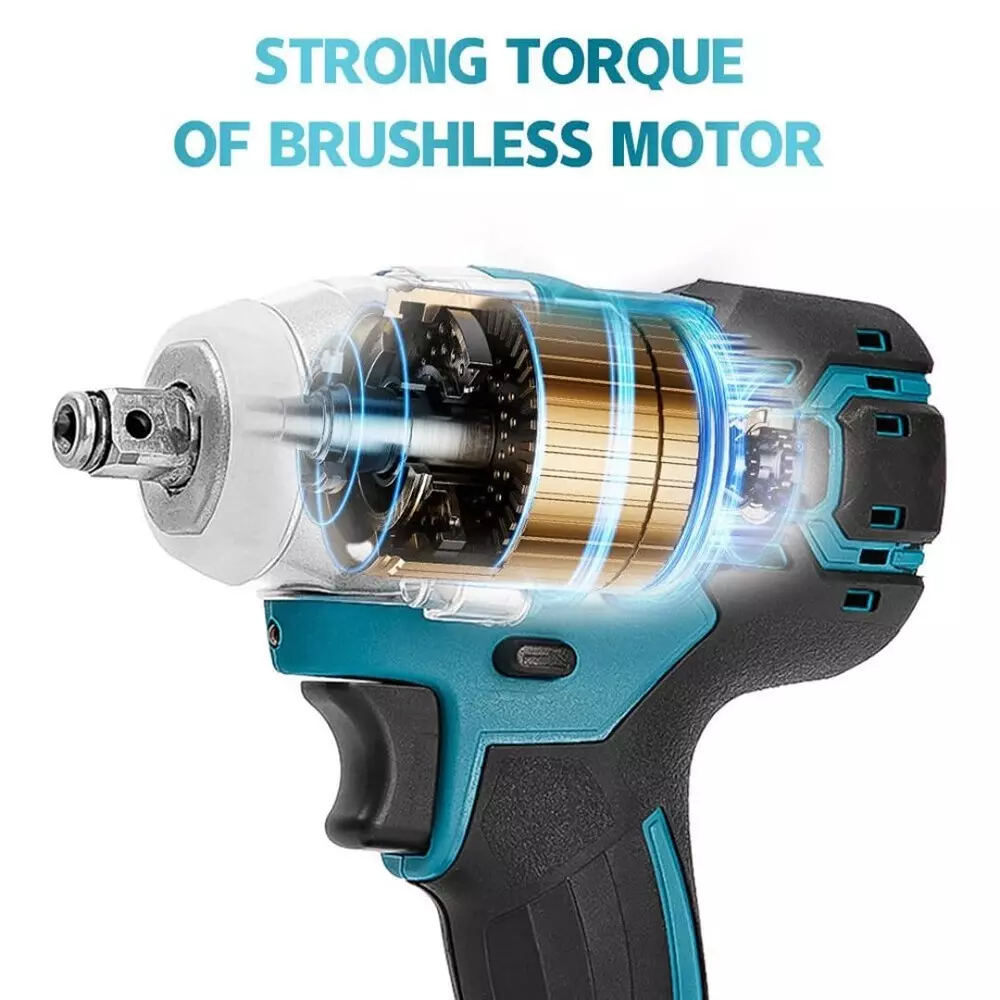 Jawsons Cordless Brushless Impact Wrench 450 Nm Max Torque, 2-Speed 20+3 Settings with 2x 2.5Ah Li-Ion Batteries & Charger