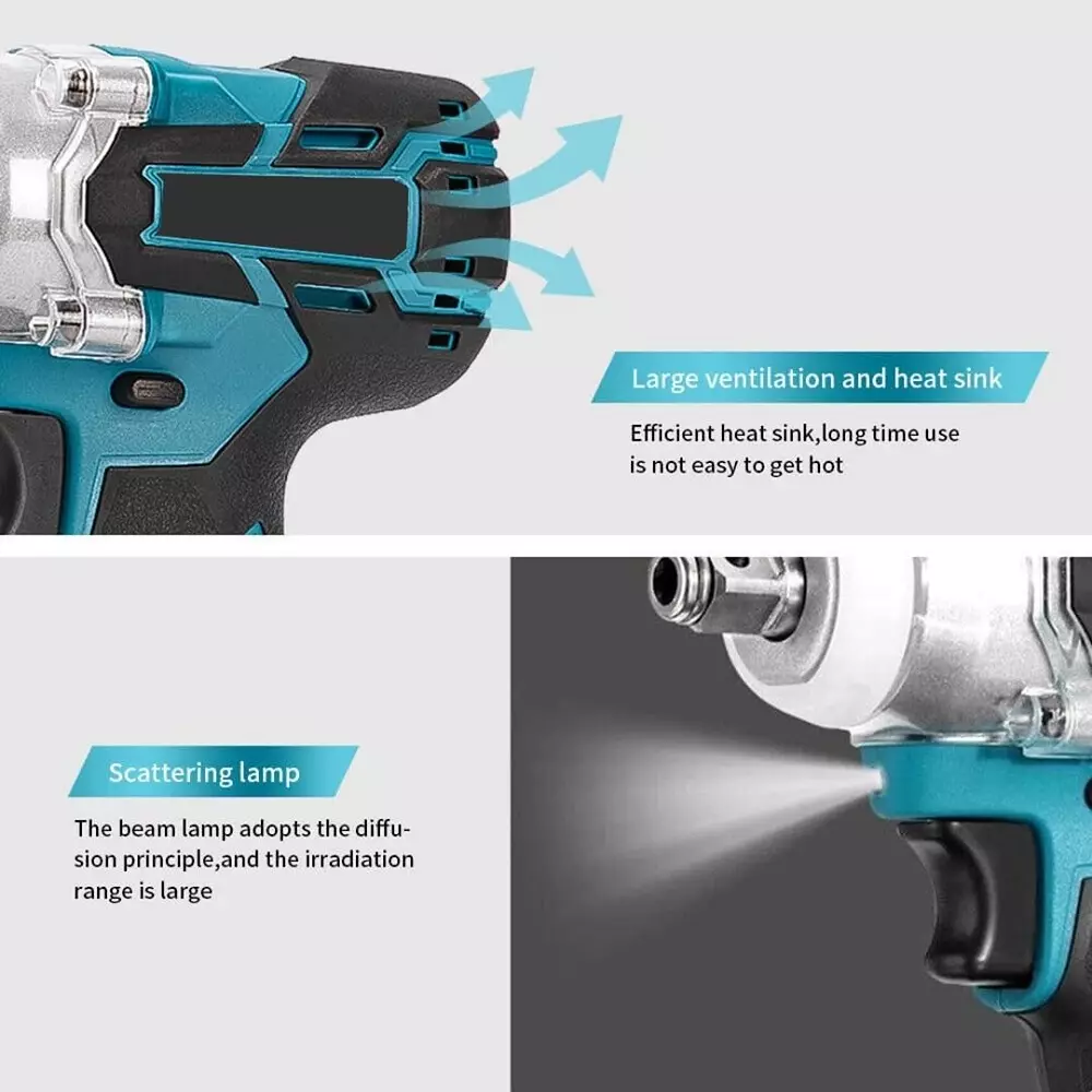Jawsons Cordless Brushless Impact Wrench 450 Nm Max Torque, 2-Speed 20+3 Settings with 2x 2.5Ah Li-Ion Batteries & Charger