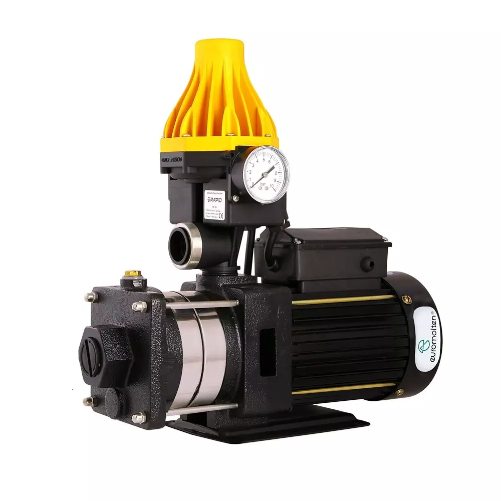 EUROMOLTEN 0.8 HP Single Phase Pressure Booster Pump with Automatic Pump Controller For 3 Bathroom, EPB0825