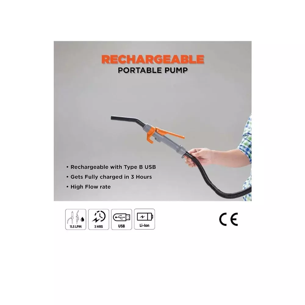 Groz Rechargeable DEF Pump, Upto 11.5 LPM Flow Rate and 380-520 mm Suction Tube Length, BOP/60