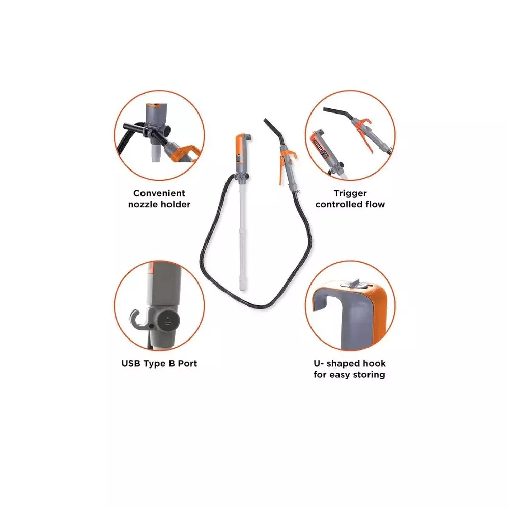 Groz Rechargeable DEF Pump, Upto 11.5 LPM Flow Rate and 380-520 mm Suction Tube Length, BOP/60