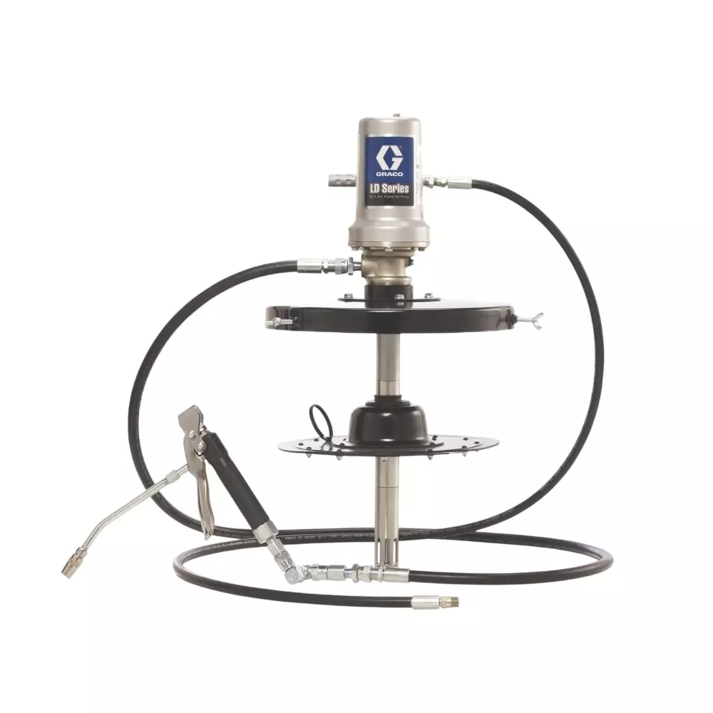 GRACO LD Series Pneumatic Grease Pump 50:1 16 Kg Drum Capacity 6.35 mm (1/4 inch) Inlet Size, 24J030