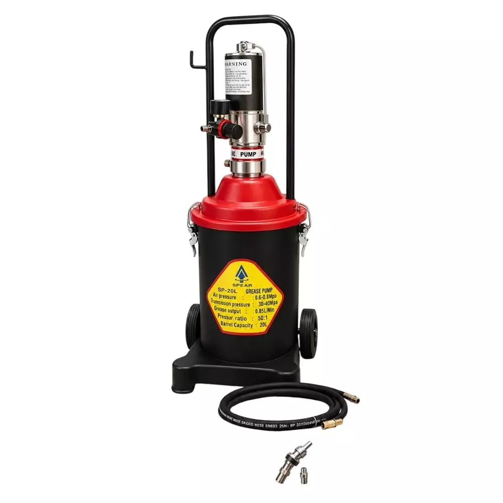 Spear Bucket Grease Pump 20 L Capacity 0.85 L/Min Grease Output 50:1 Pressure Ratio Suitable for NLGI 0# – 2# Grease, SP-20L