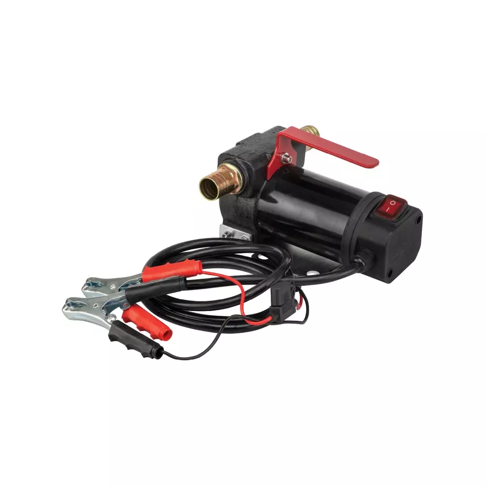 Groz V Series Electric Diesel Pump 1/4 HP 12 V DC 2 m with Fuse & Alligator Clips Upto 45 LPM Flow Rate, DP/12