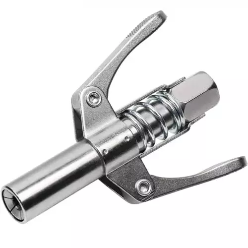 MECRAAF Grease Gun Coupler Dual Handle 10000 PSIPressure 3 mm (1/8 inch) NPT Thread 30 cm Hose Length, HT-GGC