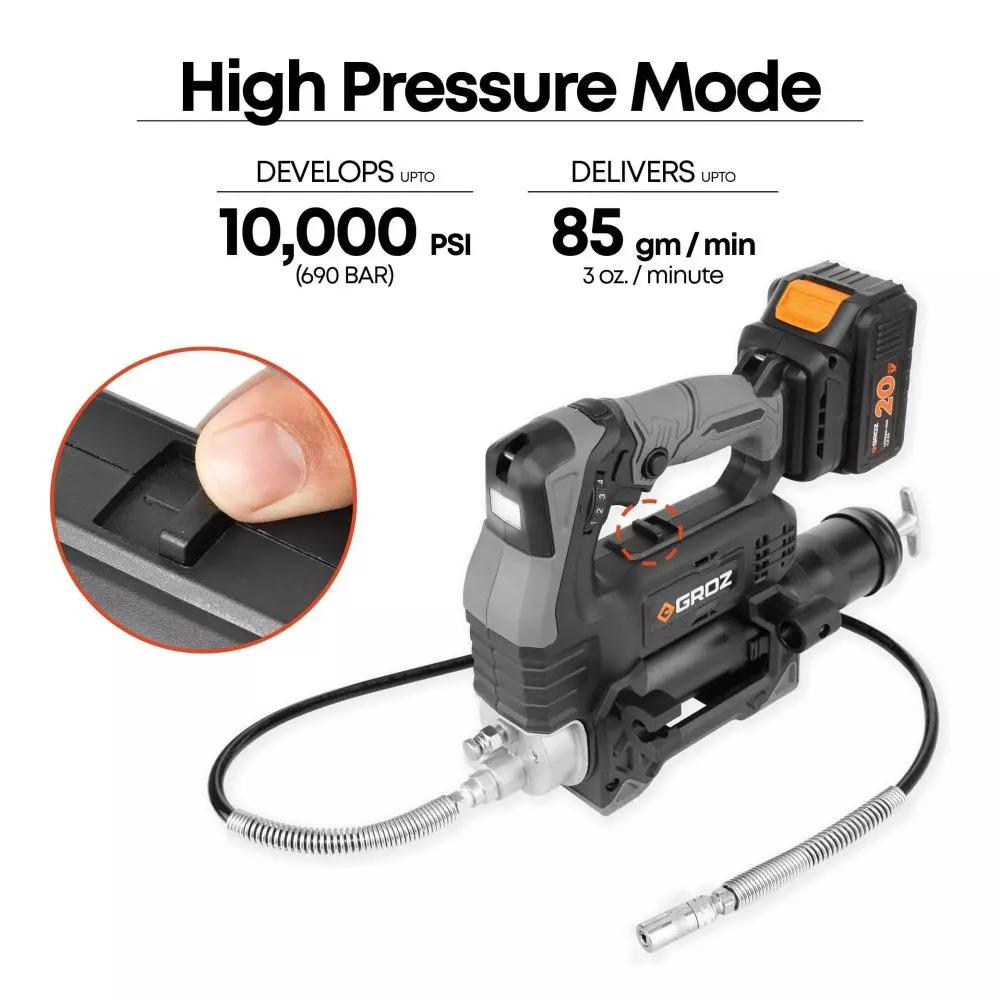 groz-grease-gun-with-battery-and-adaptor-20-v-up-to-10000-psi-pressure-for-dewalt-milwaukee-and-metabo-bgg20dmm