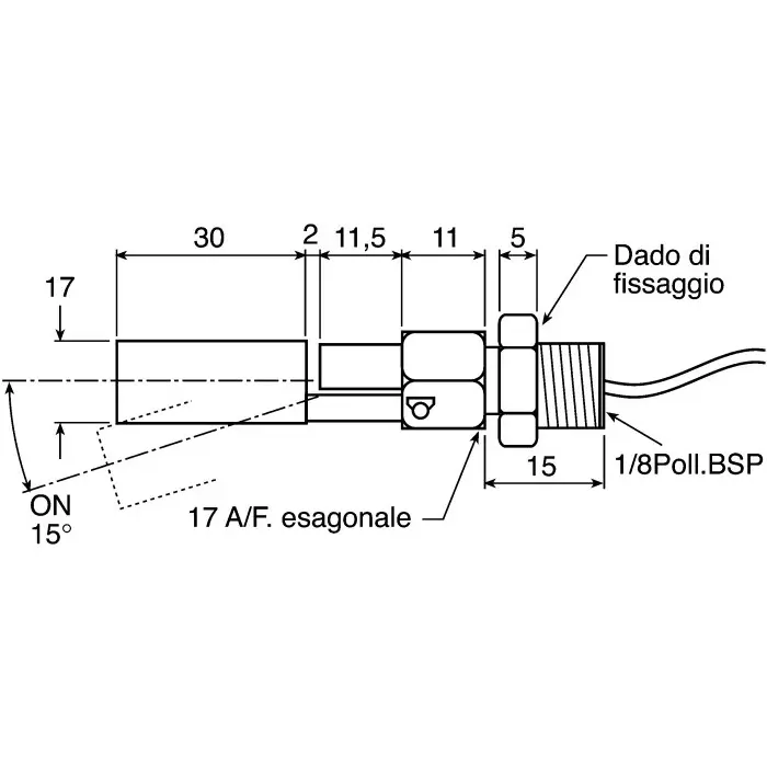 SENSATA Float Switch / CYNERGY3 SSF213 Series Horizontal Stainless Steel 500 mm Cable NO/NC 24V AC max DC, SSF213T050