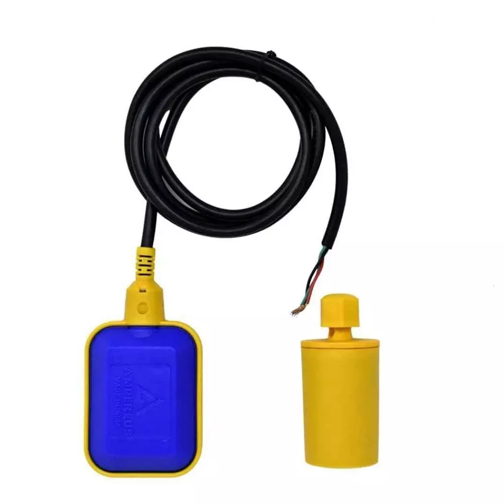 Kamal Agrotech Plastic Yellow & Blue Float Switch Sensor 250 V for Water Level Controller with 6.6ft Wire