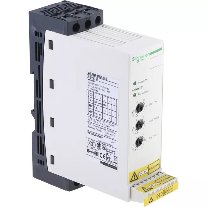 Schneider Electric Altistart U01 & TeSys U Three Phase 22 A 11 kW Soft Start Motor Starter, ATSU01N222LT