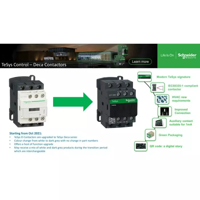 Schneider Electric 3 Pole 24 V AC 22 kW Star Delta Motor Starter LC3D18AB7