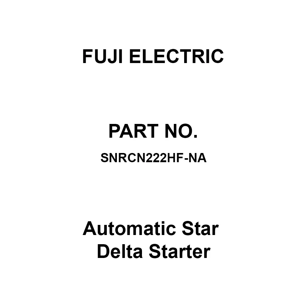 Fuji Electric Automatic Star Delta Starter 22 kW Capacity, SNRCN222HF-NA