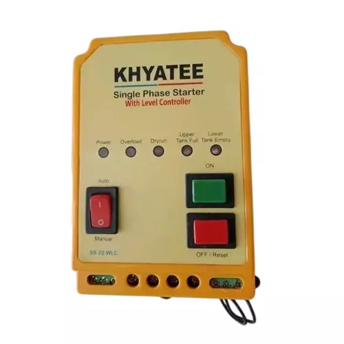KHYATEE SS 22 WLC Series 1 Phase Monoblock Starter With Water Level Controller Upto 3 HP Power, 0.5-15 A Current Range and ABS Plastic Enclosure